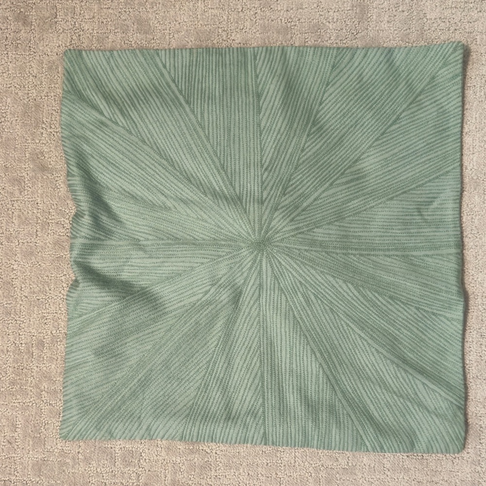 Blue/Green Knitted Starburst Pillow Cover